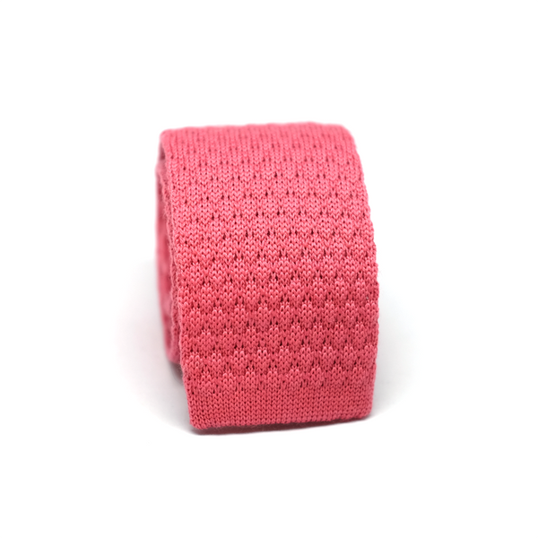 Chesterfield Knitted Necktie - Coral Pink