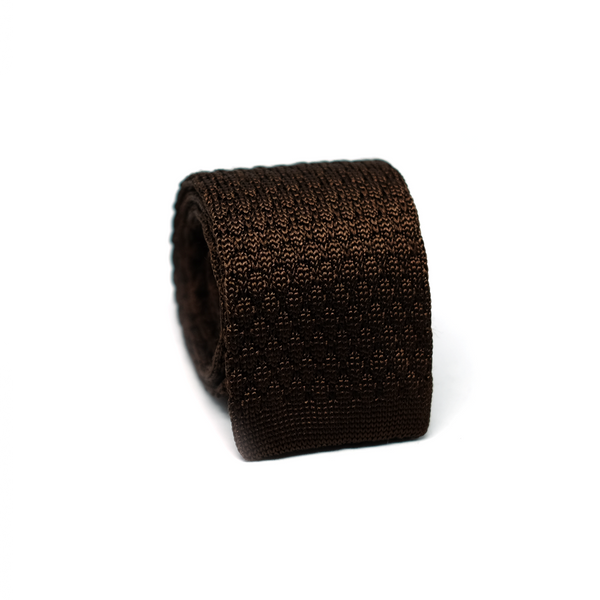 Chesterfield Knitted Necktie - Cocoa Brown