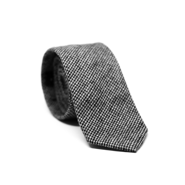 Houndstooth Necktie - Grey