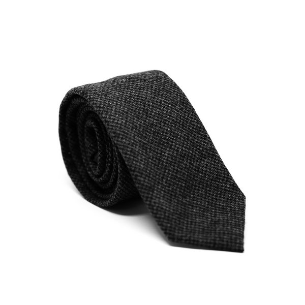 Houndstooth Necktie - Dark Grey